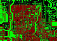 10 Layer RF PCB Built On RO4350B and FR-4 Combined With Red Solder Mask and Immersion Gold