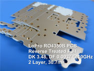 RO4350B LoPro Microwave PCB 30.7mil Rogers High Frequency PCB Reverse Treated Foil With ENIG for Digital Applications