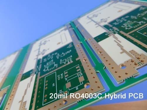 Hybrid PCB Board Bulit On Rogers 20mil RO4003C and 0.75mm FR-4 High Frequency Multi-layer PCB with Mixed Materials