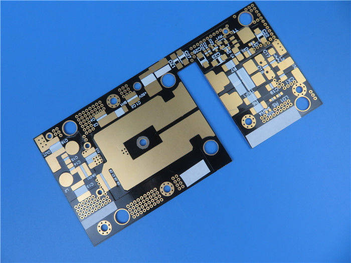 RF-35 High Frequency Printed Circuit Board 30mil 1.524mm Double Sided RF PCB with Immersion Gold and Black Solder Mask