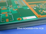 Rogers RO4350B 6-layer rigid PCB Hydrocarbon Ceramic woven glass + High Tg 170°C FR-4 Immersion Gold