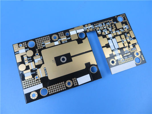 Double Sided RF PCB Built on 30mil RF-60TC with Black Solder Mask Coating Immersion Gold for High Power Amplifiers.