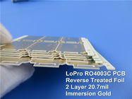 Rogers 4003 Low Profile RF PCB 20.7mil RO4003C LoPro Reverse Treated Foil with Gold for Low Noise Block