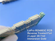 Rogers 4003 Low Profile RF PCB 20.7mil RO4003C LoPro Reverse Treated Foil with Gold for Low Noise Block