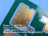 Rogers TC350 60mil Double Sided PCB With Immersion Gold and Green Mask for Thermally Cycled Antennas