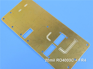 Hybrid PCB Board Bulit On Rogers 20mil RO4003C and 0.75mm FR-4 High Frequency Multi-layer PCB with Mixed Materials