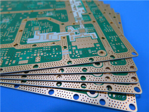 8-Layer RO4350B + Isola I-Tera® MT40 multilayer Hybrid RF PCB with blind vias (L1–L2, L7–L8) and 50Ω single-ended impedance control withstand multiple SMT reflow soldering cycles