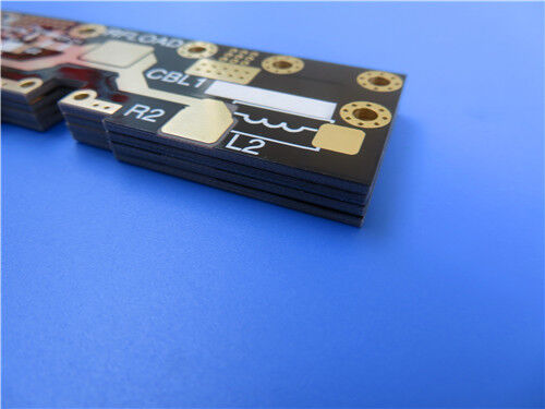 F4BTME350 Ceramic-Filled PTFE Laminate with Reverse-Treated Copper and Custom 2-layer PCB built on 10mil substrate material for RF Microwave